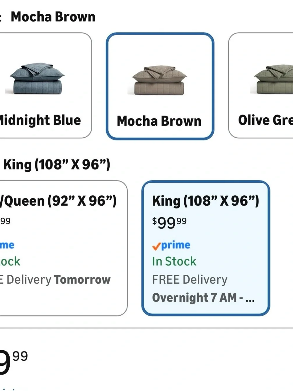 Box Stitch Quilted King Bedding Set - Mocha Brown